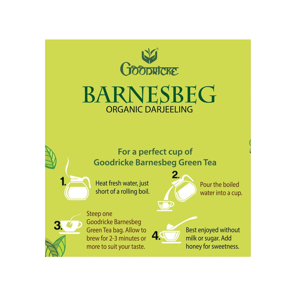Barnesbeg Organic Darjeeling Green Tea, 25Tea Bags (Pack of 5)