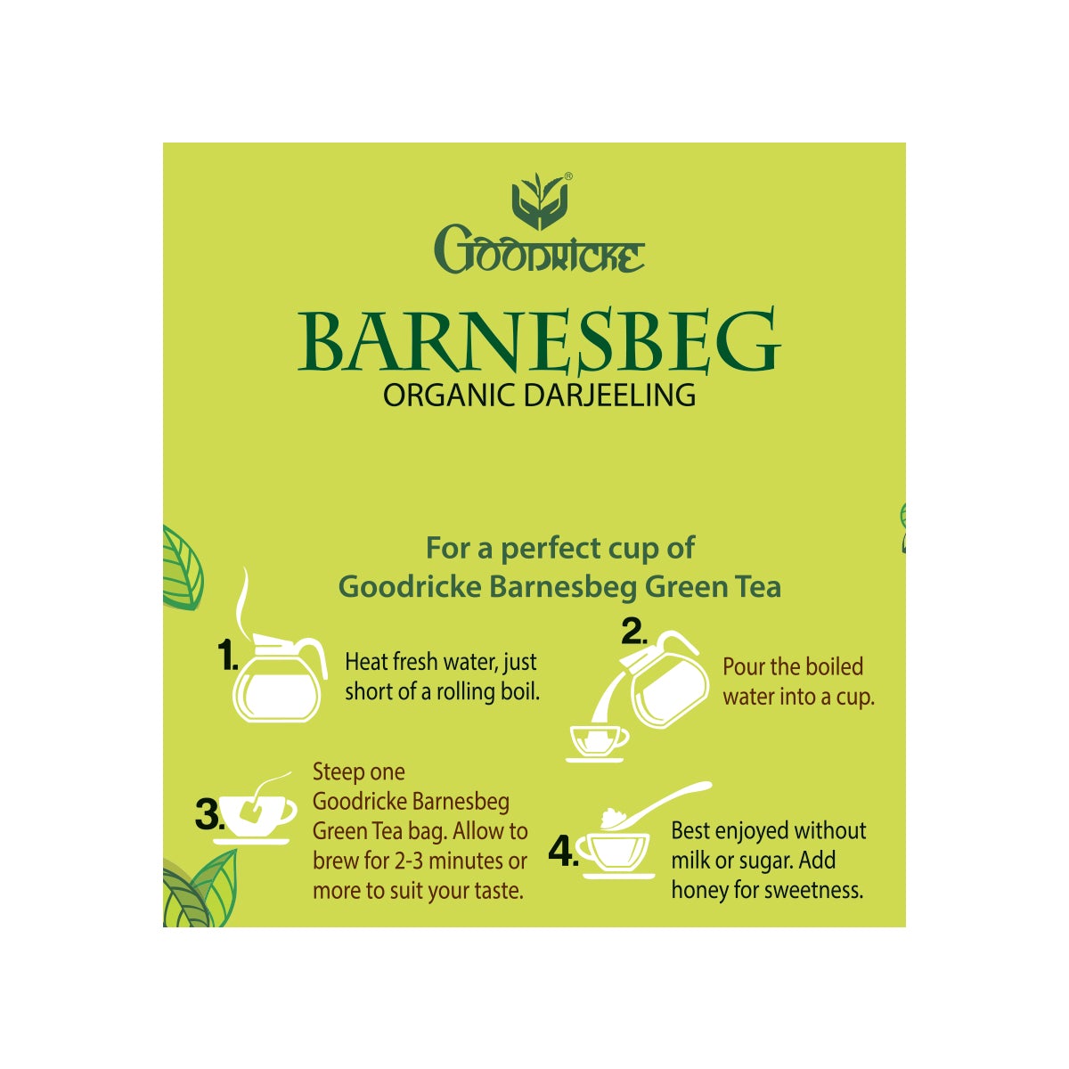 Barnesbeg Organic Darjeeling Green Tea, 25Tea Bags (Pack of 5)