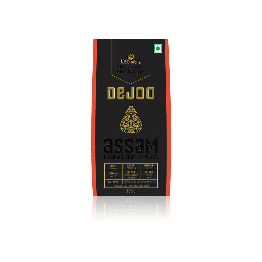 Dejoo Single Estate Assam Orthodox Whole Leaf Tea - 100gm (Pack of 2)