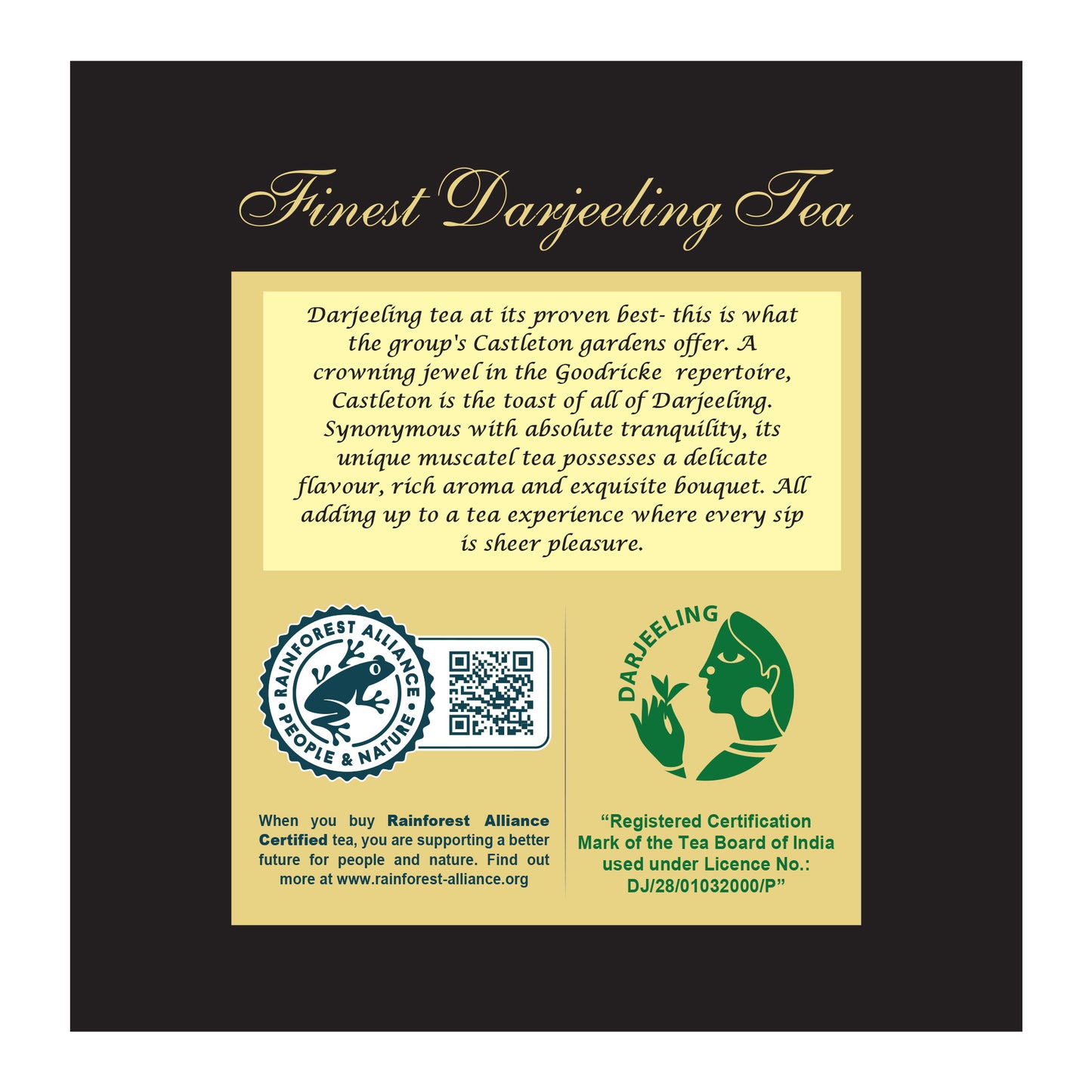 Castleton Vintage Darjeeling Tea, 25Tea Bags (Pack of 4)