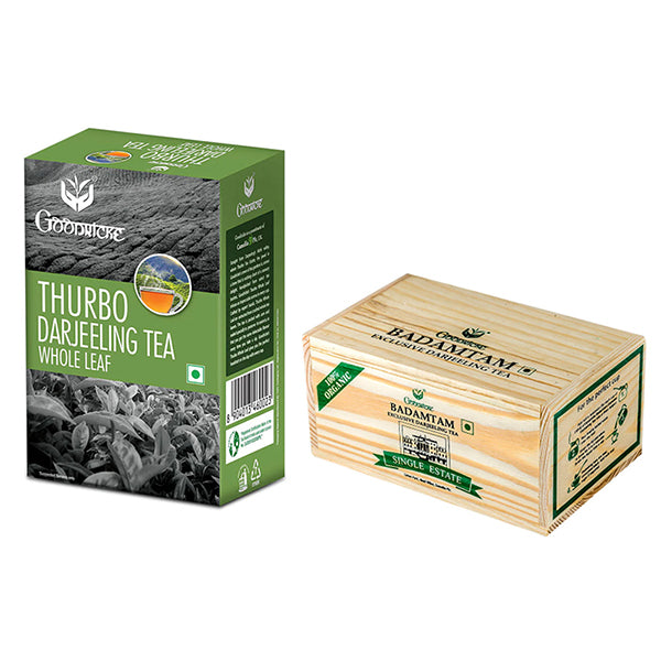 Thurbo Whole leaf -250 gms + Badamtam Single Estate Organic Darjeeling Tea- 250 gms (COMBO OFFERS) 2 Each