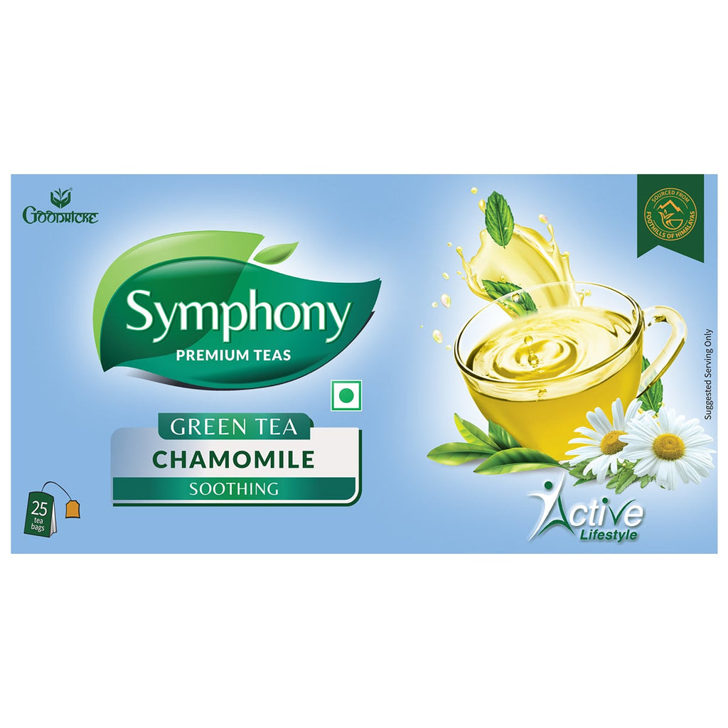 Symphony Chamomile Green Tea, 25 Tea Bags (Pack of 6)